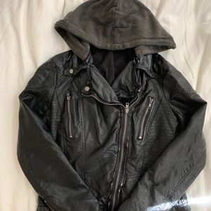 Vegan Leather motto Jacket